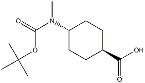 反式-4-((叔丁氧基羰基)(甲基)氨基)环己烷-1-羧酸 结构式