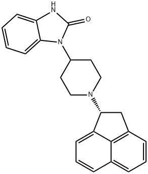 2H-BenziMidazol-2-one, 1-[1-[(1R)-1,2-dihydro-1-acenaphthylenyl]-4-piperidinyl]-1,3-dihydro- 结构式