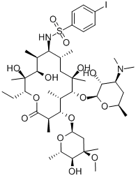 (9S)-9-Deoxo-9-[[(4-iodophenyl)sulfonyl]amino]erythromycin 结构式