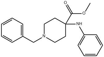 1-苄基-4-(苯基氨基)哌啶-4-羧酸甲酯 结构式