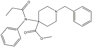 methyl 1-benzyl-4-[(propionyl)phenylamino]piperidine-4-carboxylate 结构式