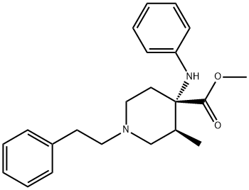 methyl cis-4-anilino-3-methyl-1-phenethylpiperidine-4-carboxylate 结构式