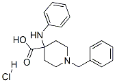 1-benzyl-4-(phenylamino)piperidine-4-carboxylic acid monohydrochloride 结构式