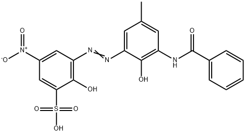 3-[[5-(Benzoylamino)-6-hydroxy-3-methylphenyl]azo]-2-hydroxy-5-nitrobenzenesulfonic acid 结构式