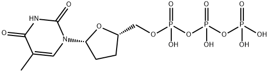 2',3'-二脱氧胸腺嘧啶核苷 5'-三磷酸四钠 结构式