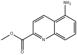 2-Quinolinecarboxylicacid,5-amino-,methylester(9CI) 结构式