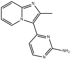 4-(2-甲基咪唑并[1,2-A]吡啶-3-基)-2-嘧啶胺 结构式