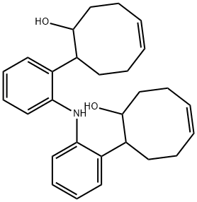 8,8'-(Iminodi-2,1-phenylene)bis(4-cycloocten-1-ol) 结构式