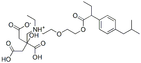 diethyl[2-[2-[2-(4-isobutylphenyl)butyroyloxy]ethoxy]ethyl]ammonium dihydrogen citrate 结构式