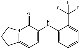 6-(2-TRIFLUOROMETHYLPHENYLAMINO)-2,3-DIHYDRO-1H-INDOLIZIN-5-ONE 结构式