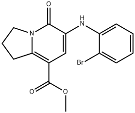 METHYL 6-(2-BROMOPHENYLAMINO)-5-OXO-1,2,3,5-TETRAHYDROINDOLIZINE-8-CARBOXYLATE 结构式