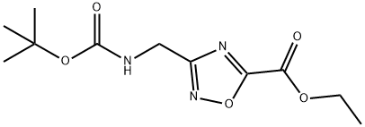 Ethyl 3-((tert-butoxycarbonylamino)methyl)-1,2,4-oxadiazole-5-carboxylate 结构式