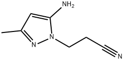 3-(5-氨基-3-甲基-1H-吡唑-1-基)丙腈 结构式