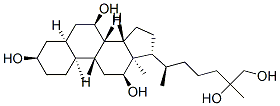 (3R,5S,7R,8S,9S,10S,12S,13R,14S,17R)-17-[(2R)-6,7-dihydroxy-6-methyl-heptan-2-yl]-10,13-dimethyl-2,3,4,5,6,7,8,9,11,12,14,15,16,17-tetradecahydro-1H-cyclopenta[a]phenanthrene-3,7,12-triol 结构式
