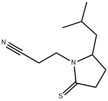 1-Pyrrolidinepropanenitrile,  2-(2-methylpropyl)-5-thioxo- 结构式