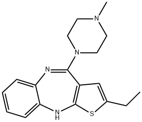 2-乙基-4-<4-甲基-1-哌嗪基>-10H-噻吩并<2,3-B><1,5>苯并二氮卓 结构式
