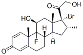 17-bromo-9-fluoro-11beta,21-dihydroxy-16alpha-methylpregna-1,4-diene-3,20-dione 结构式