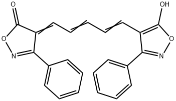 4-[5-(5-羟基-3-苯基-4-异唑基)-2,4-戊二烯亚基]-3-苯基-5(4H)-异唑酮 结构式