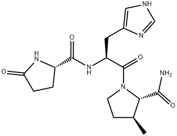 pyroglutamyl-histidyl-3-methylprolinamide 结构式