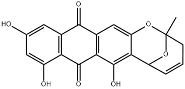 3,6-Dihydro-7,9,11-trihydroxy-2-methyl-2,6-epoxy-2H-anthra[2,3-b]oxocin-8,13-dione 结构式