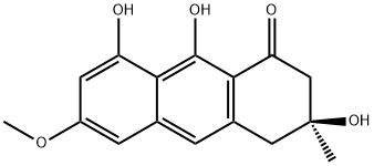 3,4-Dihydro-3,8,9-trihydroxy-3-methyl-6-methoxyanthracene-1(2H)-one 结构式