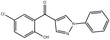 (5-氯-2-羟基苯基)(1-苯基-1H-吡唑-4-基)甲酮 结构式