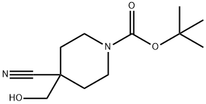 4-氰基-4-(羟甲基)-1-哌啶甲酸叔丁酯 结构式