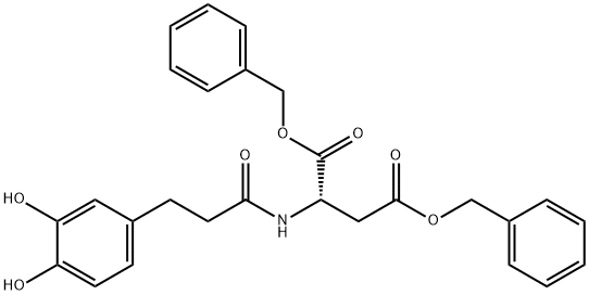 3,4-DIHYDROXY HYDROCINNAMIC ACID (L-ASPARTIC ACID DIBENZYL ESTER) AMIDE 结构式