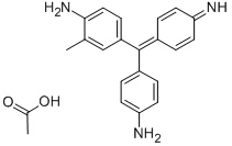 二(4-氨基苯基)(4-氨基间甲苯基)甲醇乙酸酯 结构式