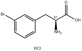 (S)-2-amino-3-(3-bromophenyl)propanoic acid Hydrochloride 结构式