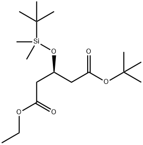 (3R)-3-[[叔丁基二甲基硅烷基]氧基]戊二酸叔丁基乙基酯 结构式