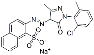 sodium 2-[[1-(2-chloro-6-methylphenyl)-4,5-dihydro-3-methyl-5-oxo-1H-pyrazol-4-yl]azo]naphthalene-1-sulphonate 结构式