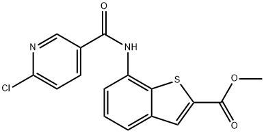 7-[(6-CHLORO-PYRIDINE-3-CARBONYL)-AMINO]-BENZO[B]THIOPHENE-2-CARBOXYLIC ACID METHYL ESTER 结构式