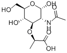(R)-2-(((2S,3R,4R,5S,6R)-3-乙酰氨基-2,5-二羟基-6-(羟甲基)四氢-2H-吡喃-4-基)氧基)丙酸 结构式