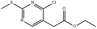 4-氯-2-甲基硫代-5-嘧啶乙酸乙酯 结构式