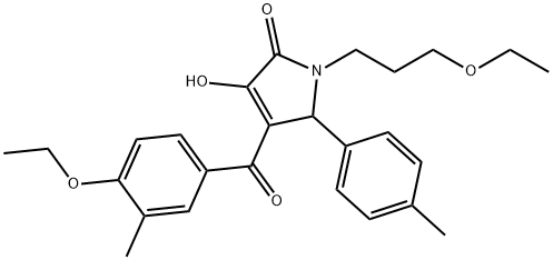 4-(4-ethoxy-3-methylbenzoyl)-1-(3-ethoxypropyl)-3-hydroxy-5-(4-methylphenyl)-1,5-dihydro-2H-pyrrol-2-one 结构式