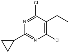 Pyrimidine, 4,6-dichloro-2-cyclopropyl-5-ethyl- (9CI) 结构式