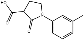 1-(3-甲基苯基)-2-氧代-3-吡咯烷基甲酸 结构式