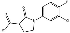 1-(3-CHLORO-4-FLUOROPHENYL)-2-OXOPYRROLIDINE-3-CARBOXYLIC ACID 结构式