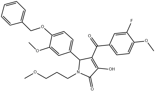 5-[4-(benzyloxy)-3-methoxyphenyl]-4-(3-fluoro-4-methoxybenzoyl)-3-hydroxy-1-(3-methoxypropyl)-1,5-dihydro-2H-pyrrol-2-one 结构式