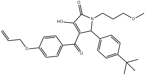4-[4-(allyloxy)benzoyl]-5-(4-tert-butylphenyl)-3-hydroxy-1-(3-methoxypropyl)-1,5-dihydro-2H-pyrrol-2-one 结构式