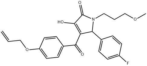 4-[4-(allyloxy)benzoyl]-5-(4-fluorophenyl)-3-hydroxy-1-(3-methoxypropyl)-1,5-dihydro-2H-pyrrol-2-one 结构式