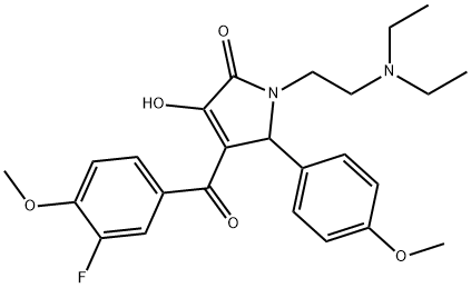 1-[2-(diethylamino)ethyl]-4-(3-fluoro-4-methoxybenzoyl)-3-hydroxy-5-(4-methoxyphenyl)-1,5-dihydro-2H-pyrrol-2-one 结构式