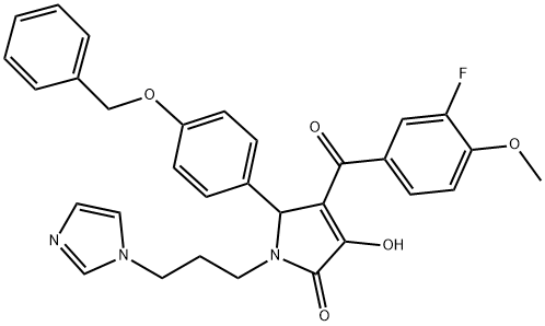 5-[4-(benzyloxy)phenyl]-4-(3-fluoro-4-methoxybenzoyl)-3-hydroxy-1-[3-(1H-imidazol-1-yl)propyl]-1,5-dihydro-2H-pyrrol-2-one 结构式