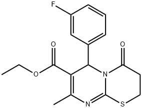 ethyl 6-(3-fluorophenyl)-8-methyl-4-oxo-3,4-dihydro-2H,6H-pyrimido[2,1-b][1,3]thiazine-7-carboxylate 结构式