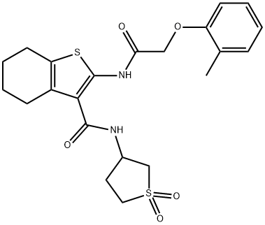 N-(1,1-dioxidotetrahydro-3-thienyl)-2-{[(2-methylphenoxy)acetyl]amino}-4,5,6,7-tetrahydro-1-benzothiophene-3-carboxamide 结构式