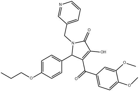 4-(3,4-dimethoxybenzoyl)-3-hydroxy-5-(4-propoxyphenyl)-1-(3-pyridinylmethyl)-1,5-dihydro-2H-pyrrol-2-one 结构式