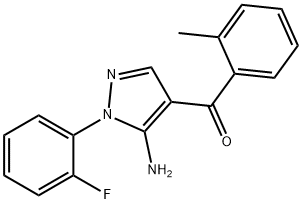 (5-AMINO-1-(2-FLUOROPHENYL)-1H-PYRAZOL-4-YL)(O-TOLYL)METHANONE 结构式