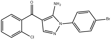 (5-AMINO-1-(4-BROMOPHENYL)-1H-PYRAZOL-4-YL)(2-CHLOROPHENYL)METHANONE 结构式