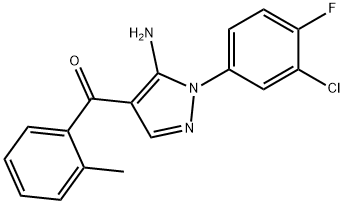 (5-AMINO-1-(3-CHLORO-4-FLUOROPHENYL)-1H-PYRAZOL-4-YL)(O-TOLYL)METHANONE 结构式